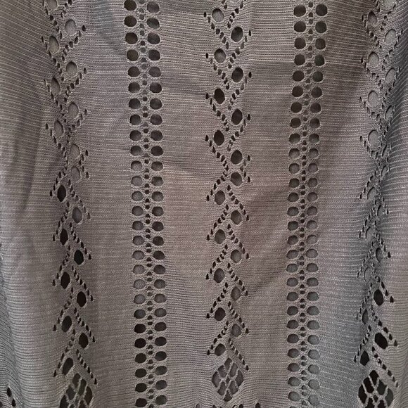 Roz & Ali Navy Eyelet Jeweled Scoop Neck Dress - Size 16 - Picture 6 of 11